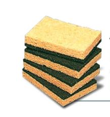 Eponge à récurer vert 9x13 cm - (lot de 10 unitées)