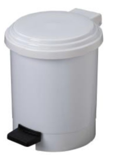 POUBELLE A PEDALE ABS BLANCHE 3L 