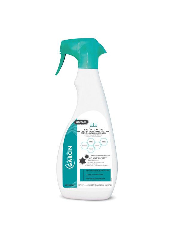 Nettoyant désinfectant prêt a l'emploi - Contact Alimentaire - BACTINYL FS 200 SPRAY 750ML Carton de 6