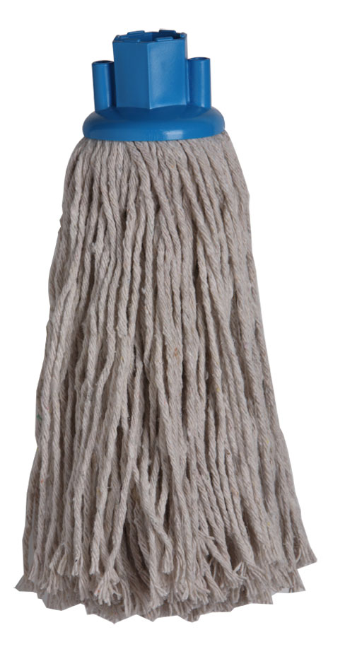 Recharge frange mop douille hexagonale 250 g en coton pour le lavage des sols. Douille hexagonale et coton fil fin à 6 brins.