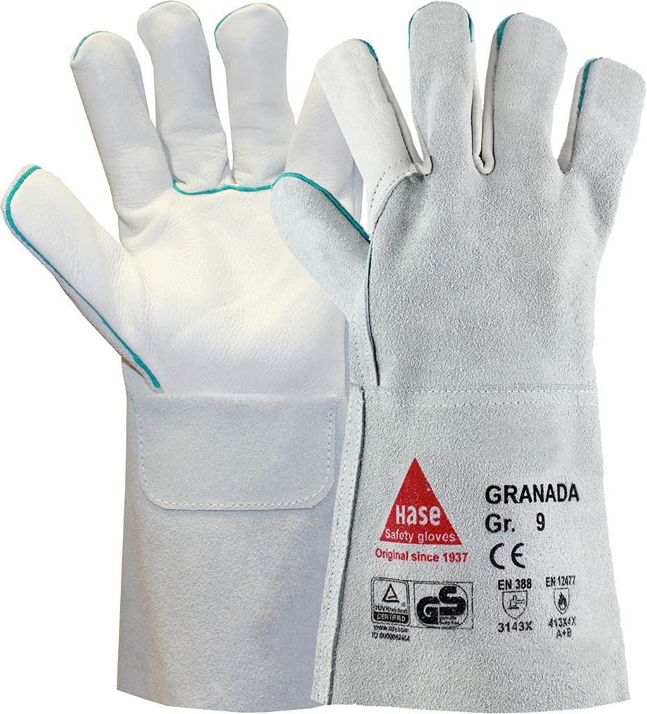 Gants de protection en cuir  gants de travail EN388 & EN 12477 - TÜV GS - Gris - Taille:9 