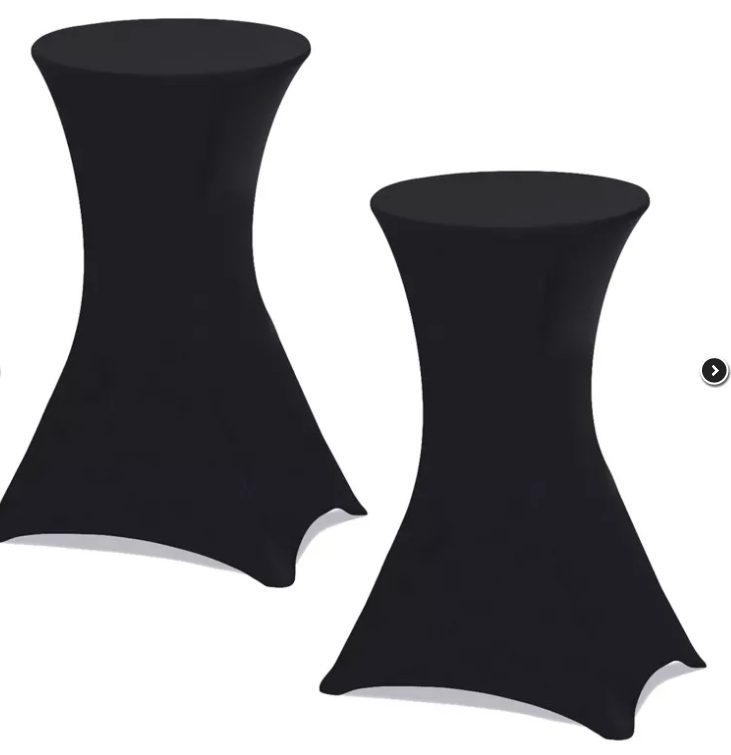 Lot de 2 housses noires nappe pour table haute pliante 105 CM